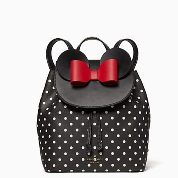 New Kate Spade Disney x Kate Spade New York Minnie Mouse Backpack/Leather/Black - Picture 6 of 9